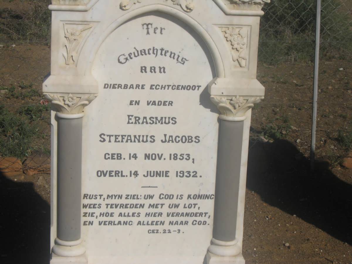JACOBS Erasmus Stefanus 1853-1932 &amp; Gesie Maria Susanna SWIEGERS 1858-1947