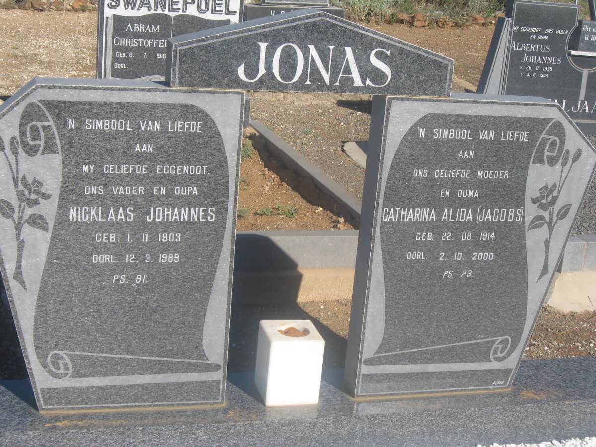 JONAS Nicklaas Johannes 1903-1989 &amp; Catharina Alida JACOBS 1914-2000