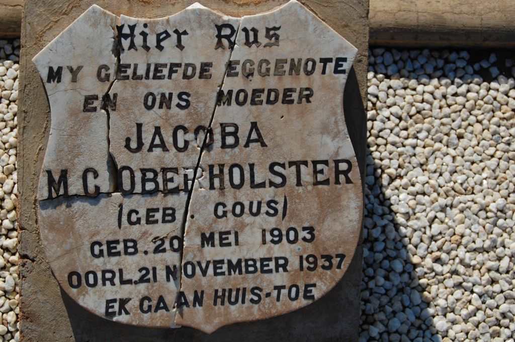 OBERHOLSTER Jacoba M.C. née GOUS 1903-1937