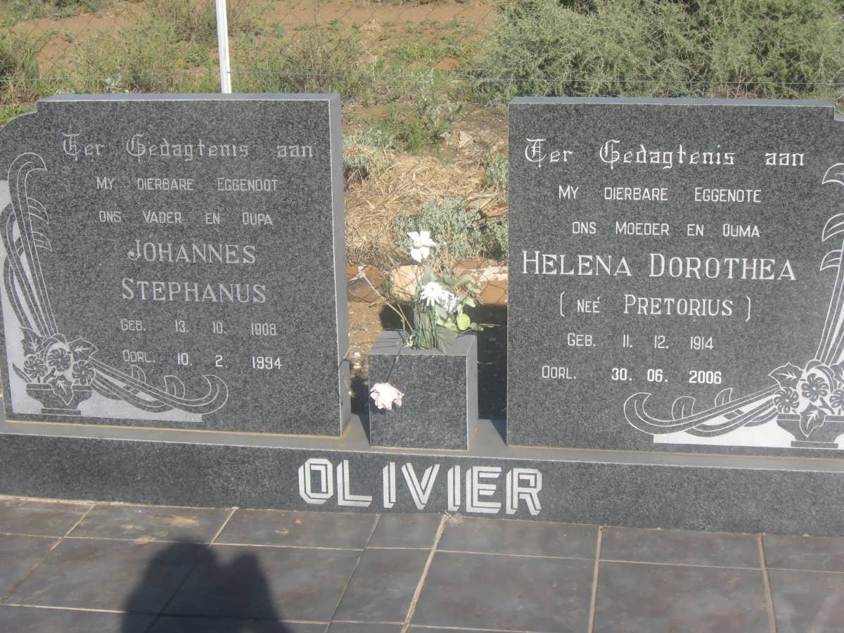 OLIVIER Johannes Stephanus 1908-1994 &amp; Helena Dorothea PRETORIUS 1914-2006