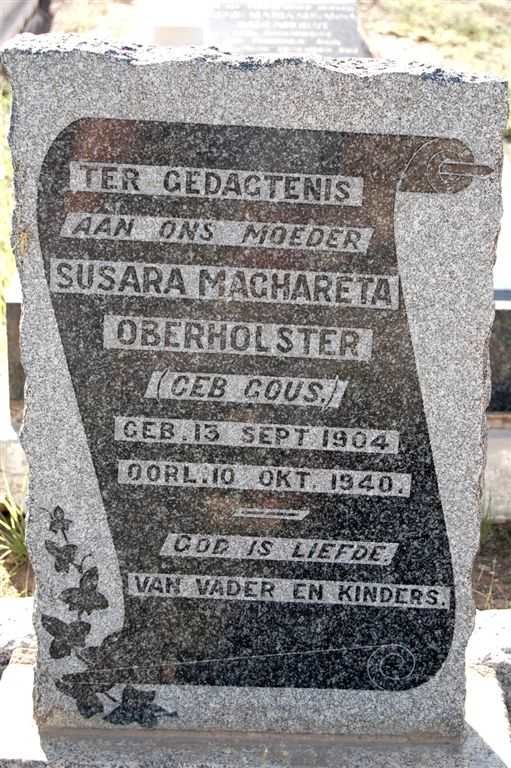 OBERHOLSTER Susara Maghareta née GOUS 1904-1940