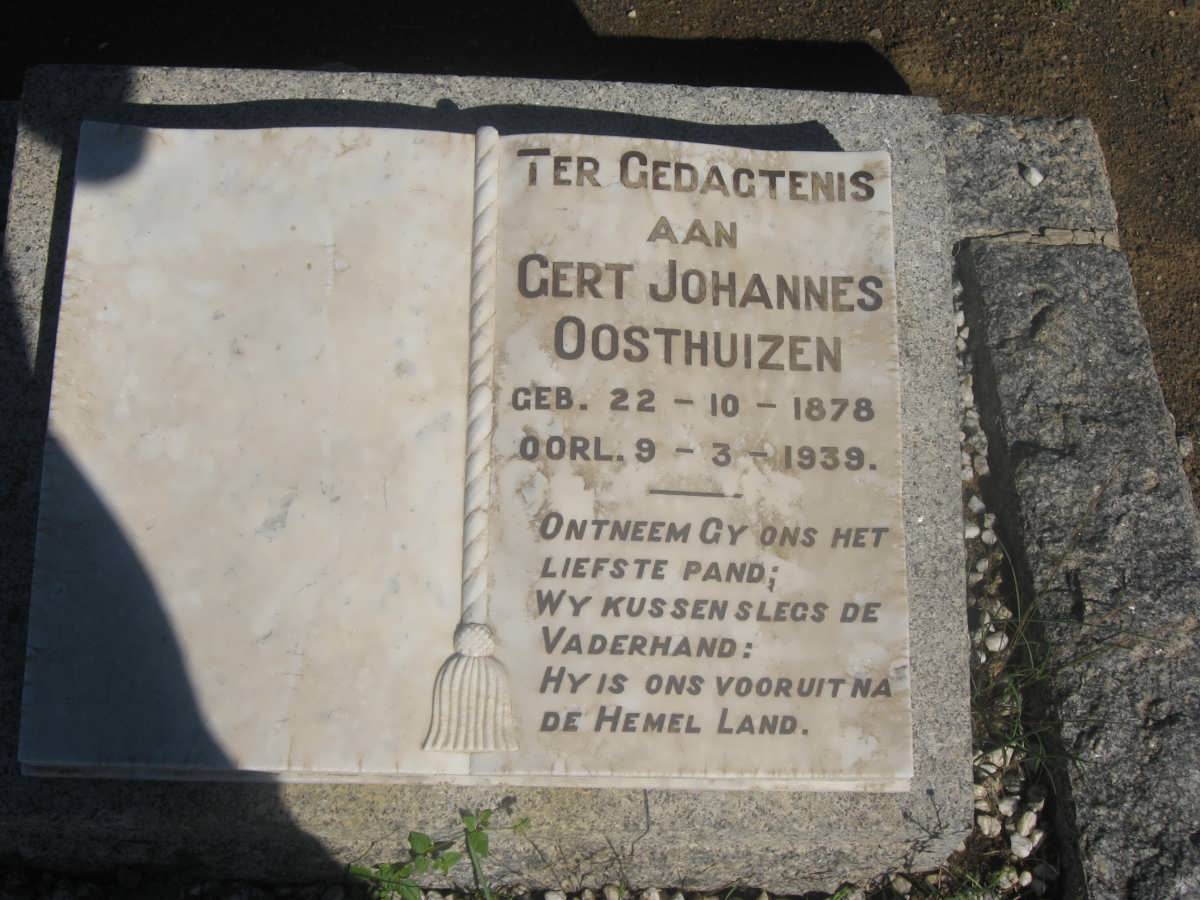 OOSTHUIZEN Gert Johannes 1878-1939