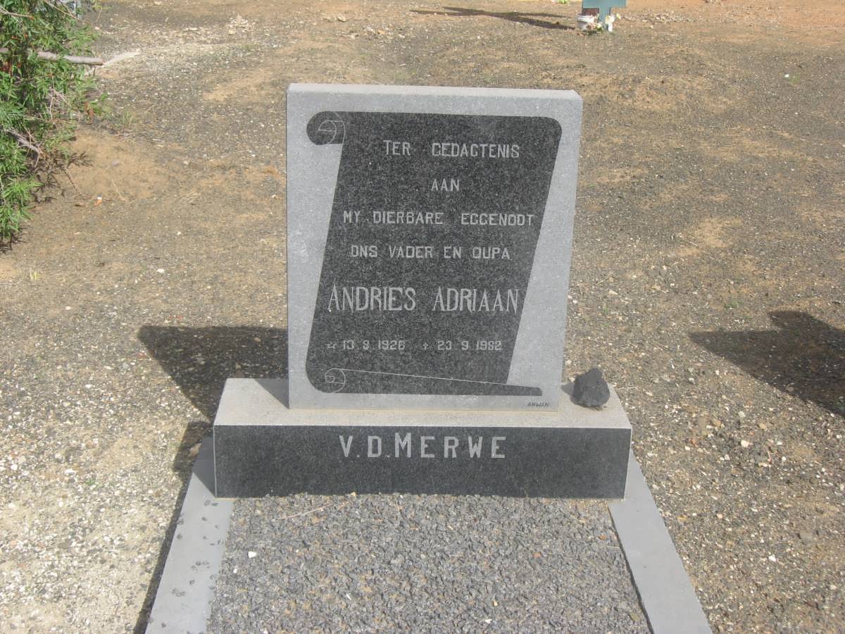 MERWE Andries Adriaan, v.d. 1926-1982