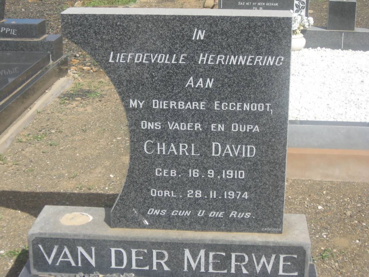 MERWE Charl David, van der 1910-1974 &amp; Johanna Francina 1911-1986