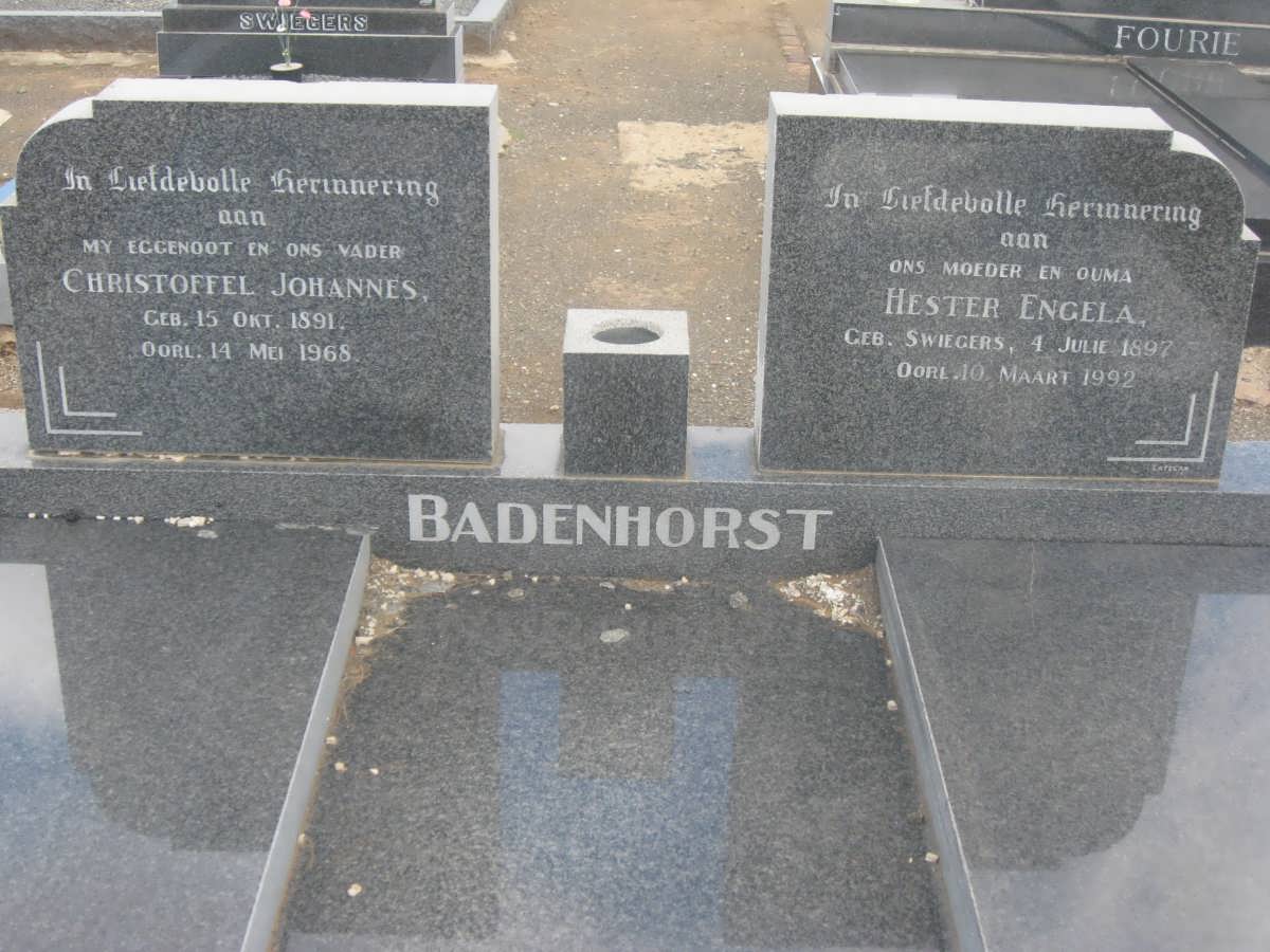 BADENHORST Christoffel Johannes 1891-1968 &amp; Hester Engela SWIEGERS 1897-1992