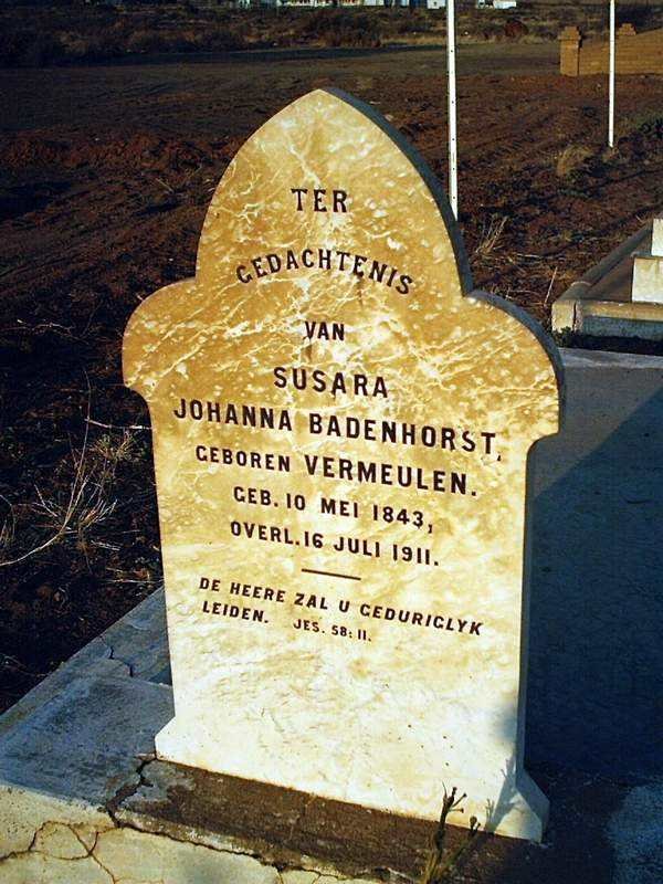BADENHORST Susara Johanna geb VERMEULEN 1843-1911