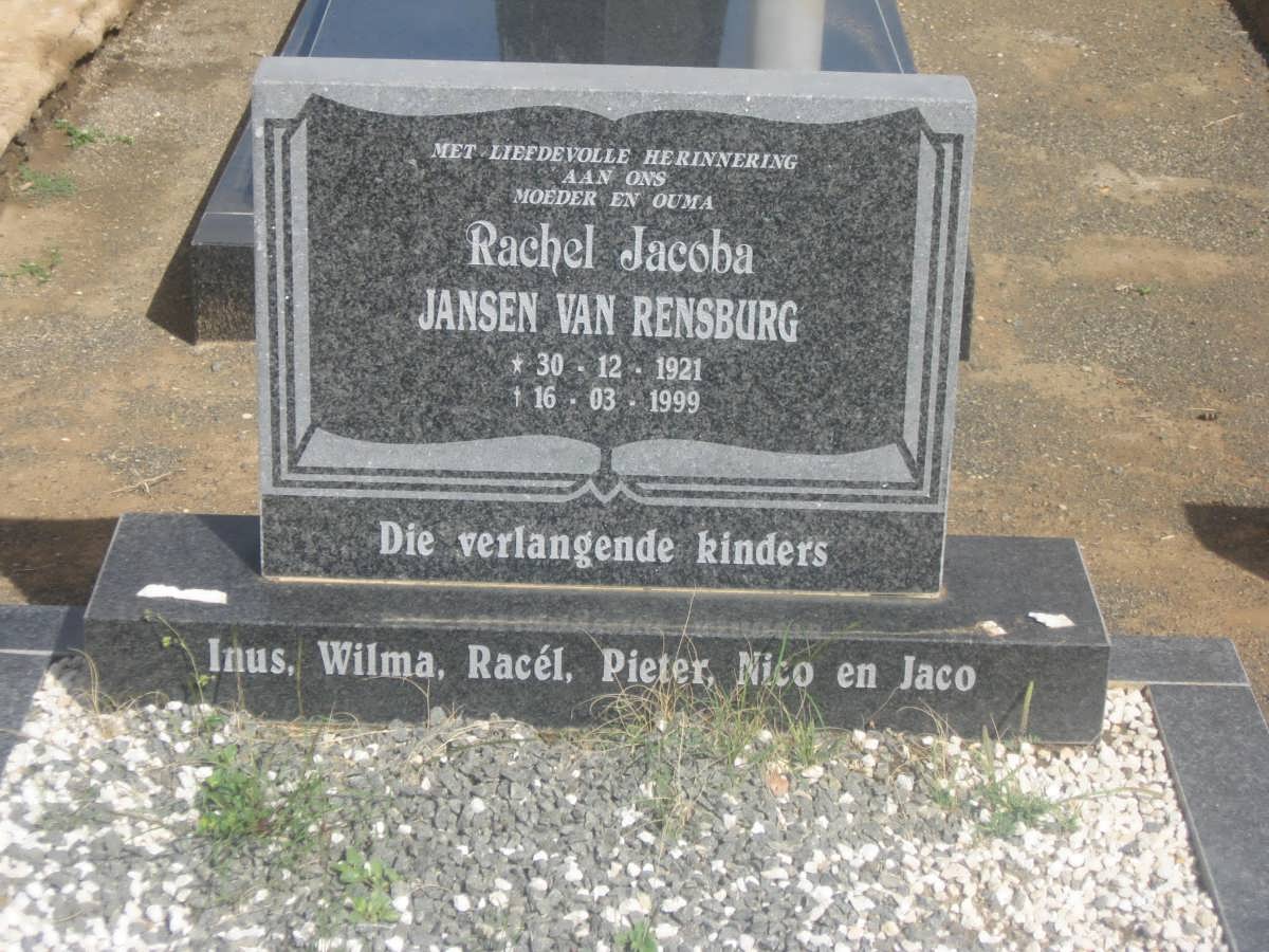 RENSBURG Rachel Jacoba, Jansen van 1921-1999
