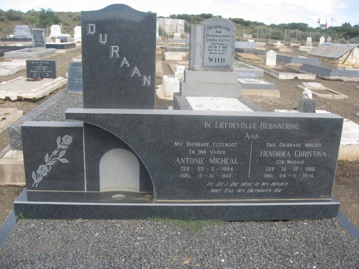 RAAN Antonie Michael, du 1884-1963 &amp; Hendrika Christina MARAIS 1886-1974