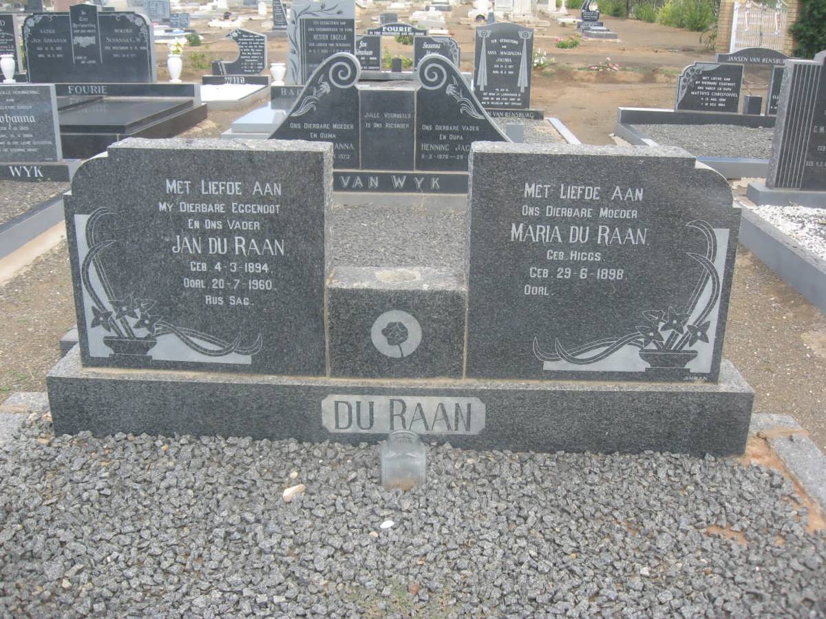 RAAN Jan, du 1894-1960 &amp; Maria HIGGS 1898-
