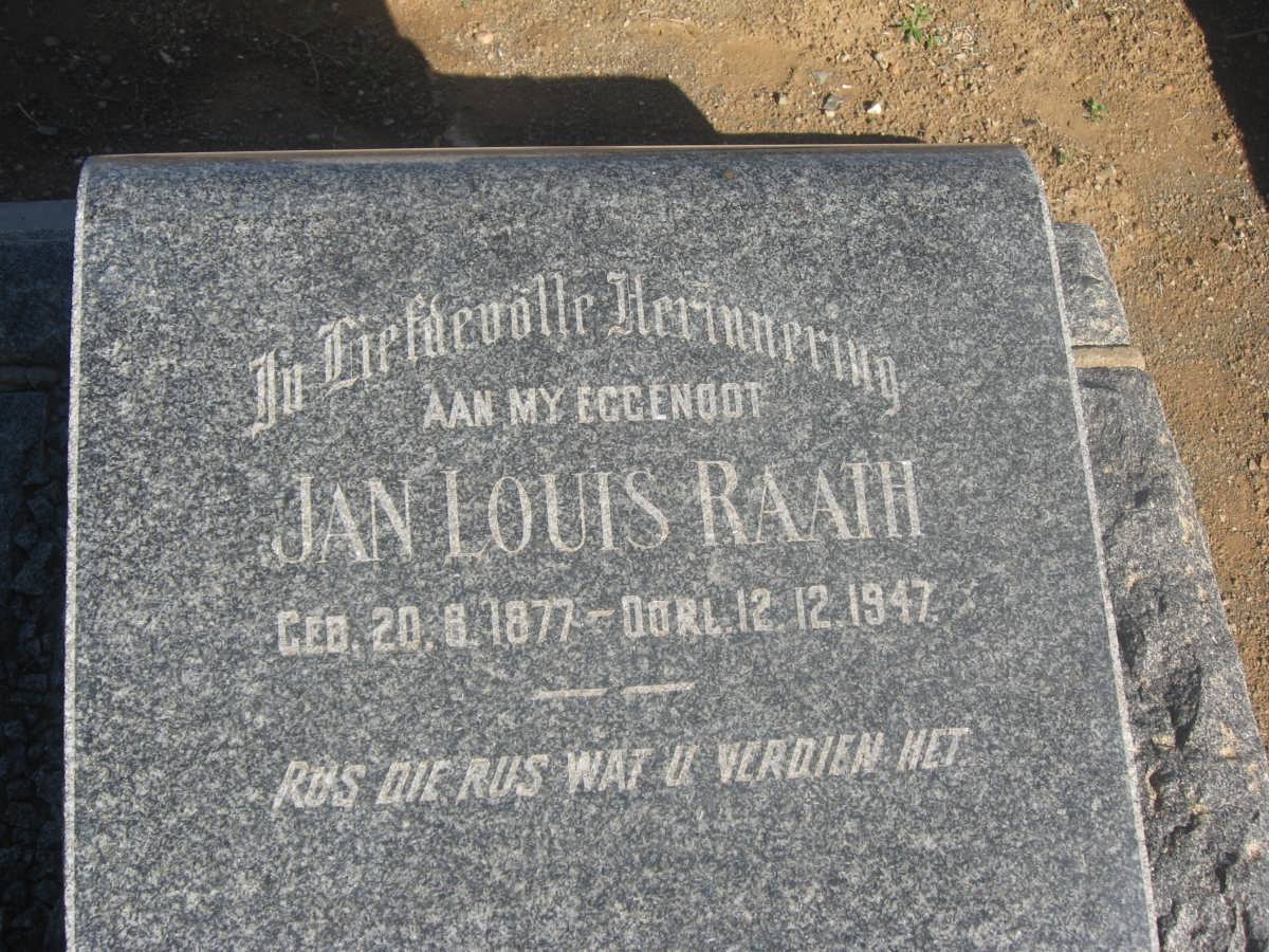 RAATH Jan Louis 1877-1947 &amp; Hester Margaretha VILJOEN 1884-1970