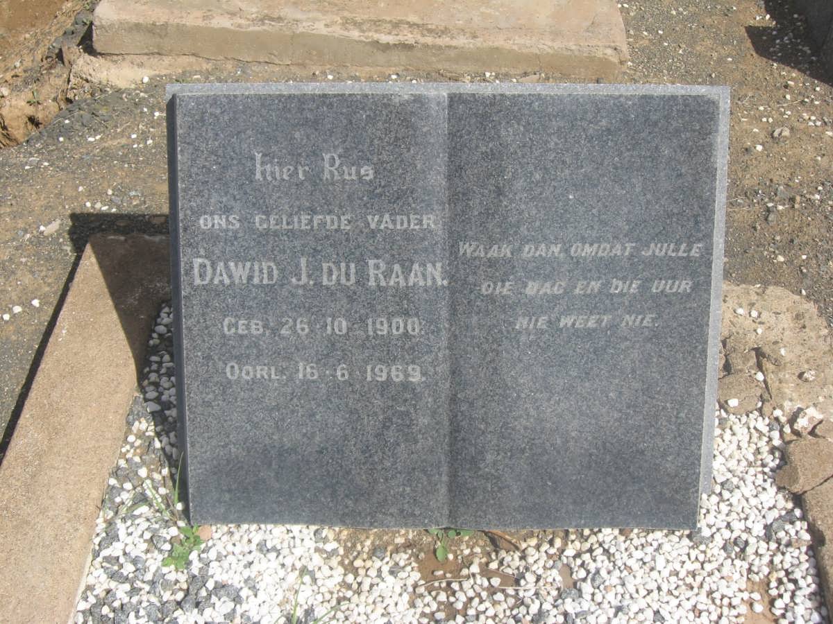 RAAN Dawid J., du 1900-1969 &amp; Hester M. TRUTER 1909-1967