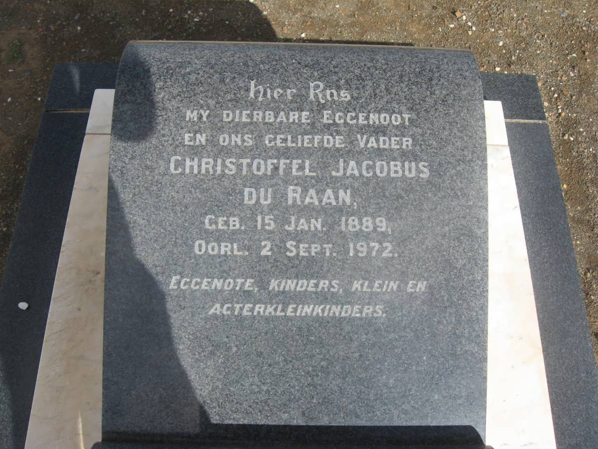 RAAN Christoffel Jacobus, du 1889-1972 &amp; Christina Johanna Jacoba BEKKER 1893-1951