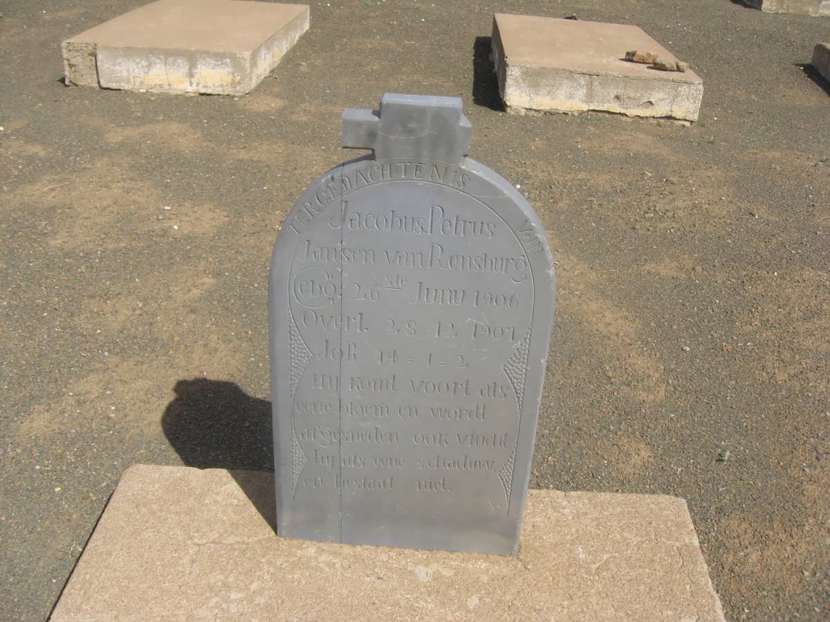 RENSBURG Jacobus Petrus, Jansen van 1906-1907