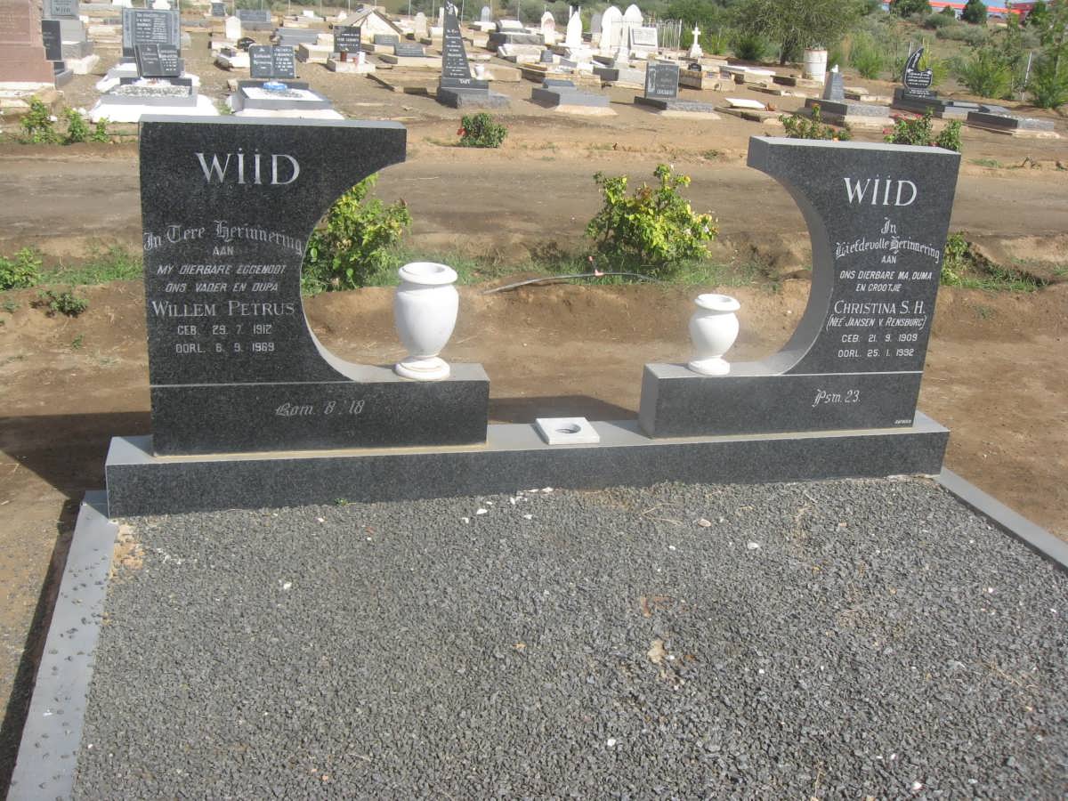WIID Willem Petrus 1912-1969 &amp; Christina S.H. JANSEN V. RENSBURG 1909-1992