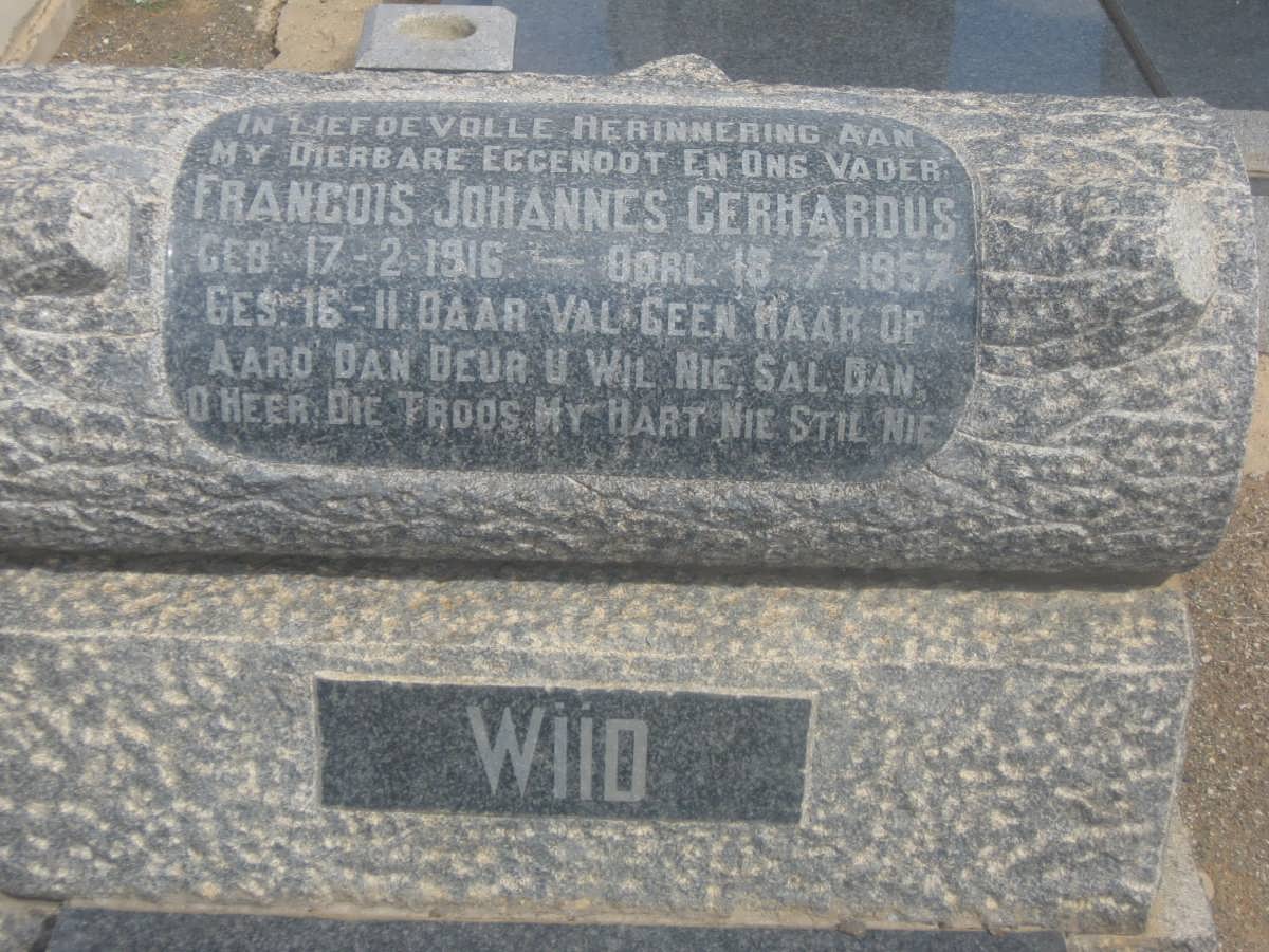 WIID Francois Johannes Gerhardus 1916-1957