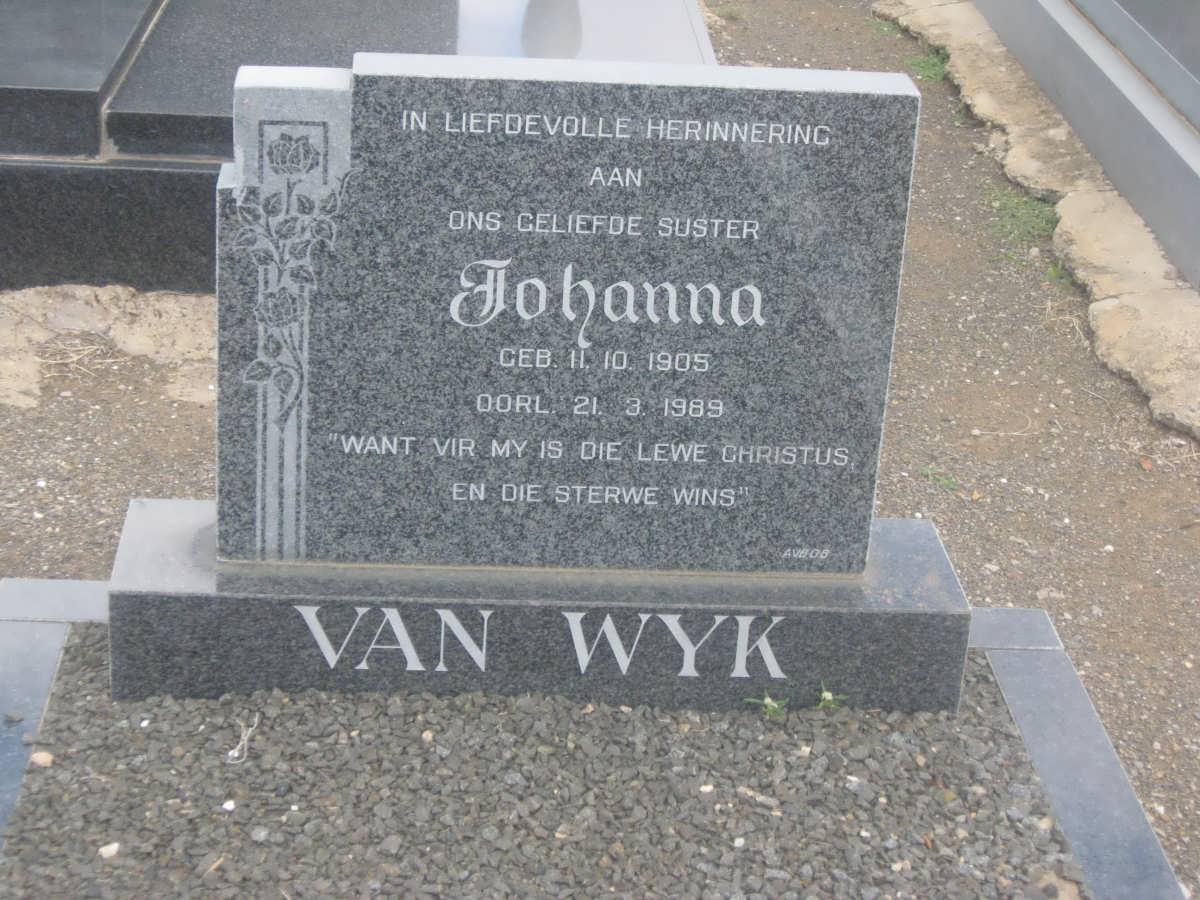 WYK Johanna, van 1905-1989