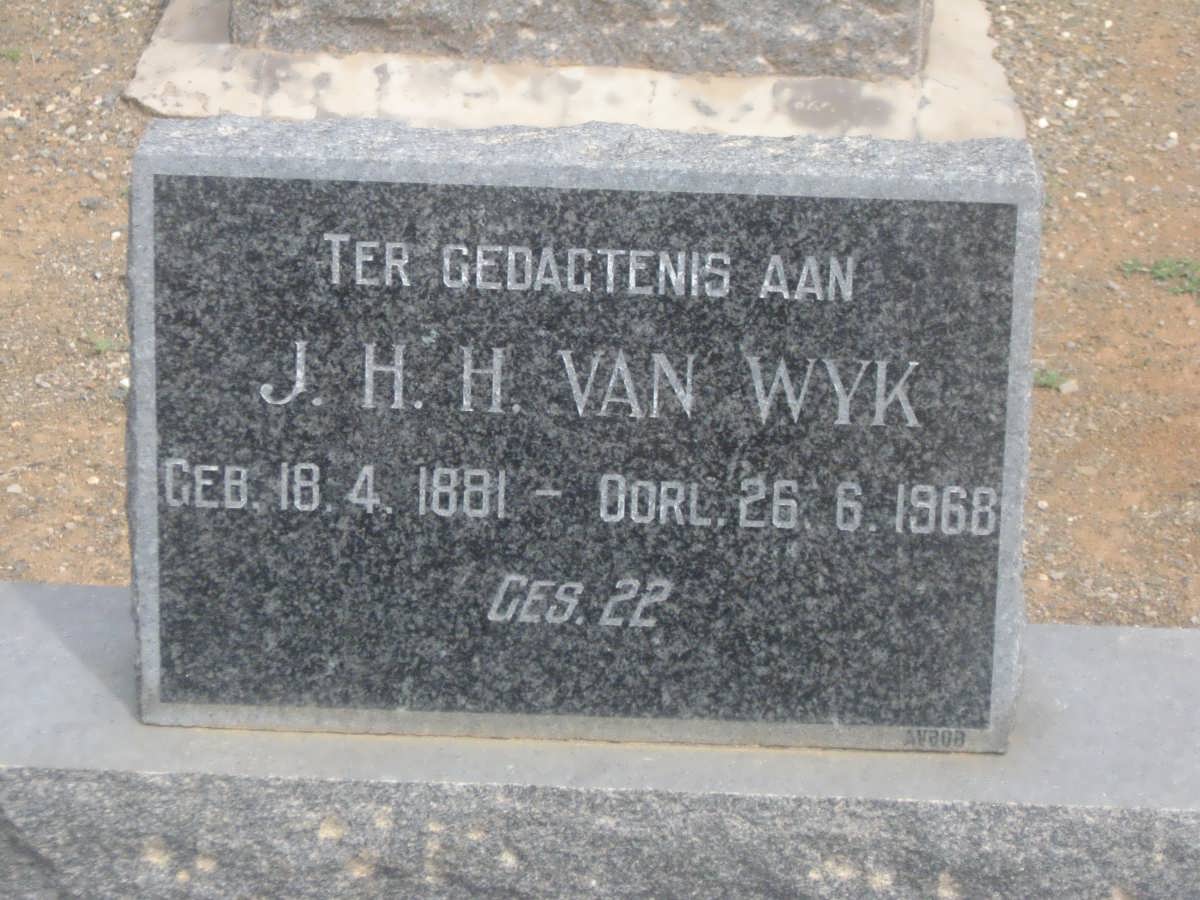 WYK J.H.H., van 1881-1968