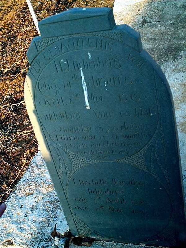 LIEBENBERG H.J. 1838-1898, LIEBENBERG Elizabeth Dorathea 1898-1898
