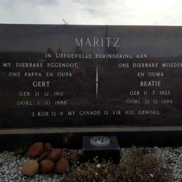 MARITZ Gert 1912-1988 &amp; Beatie 1923-1989