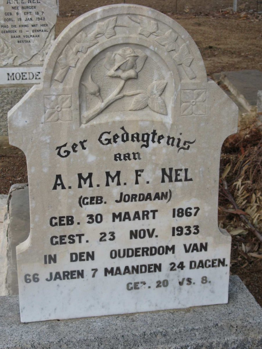 NEL A.M.M.F. nee JORDAAN 1867-1933