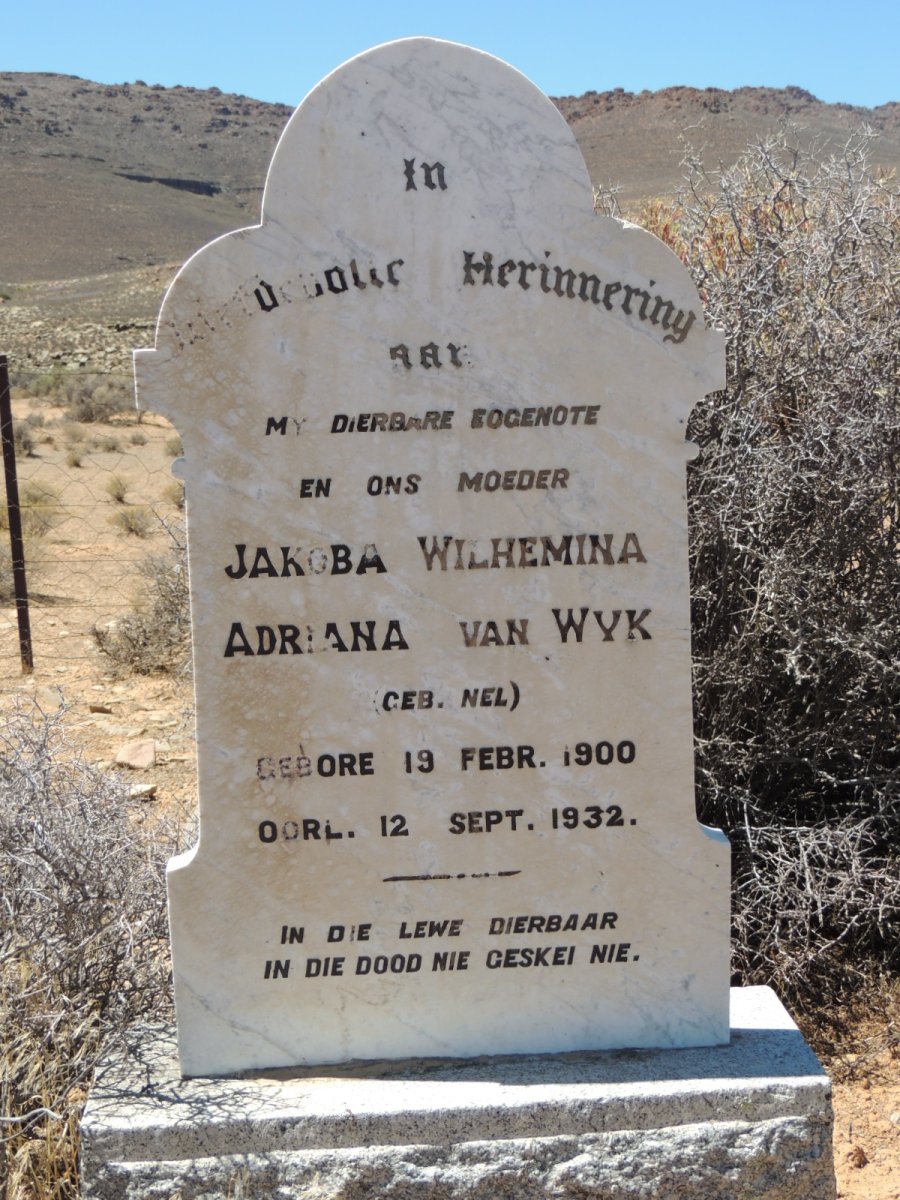 WYK Jakoba Wilhelmina Adriana, van nee NEL 1900-1932