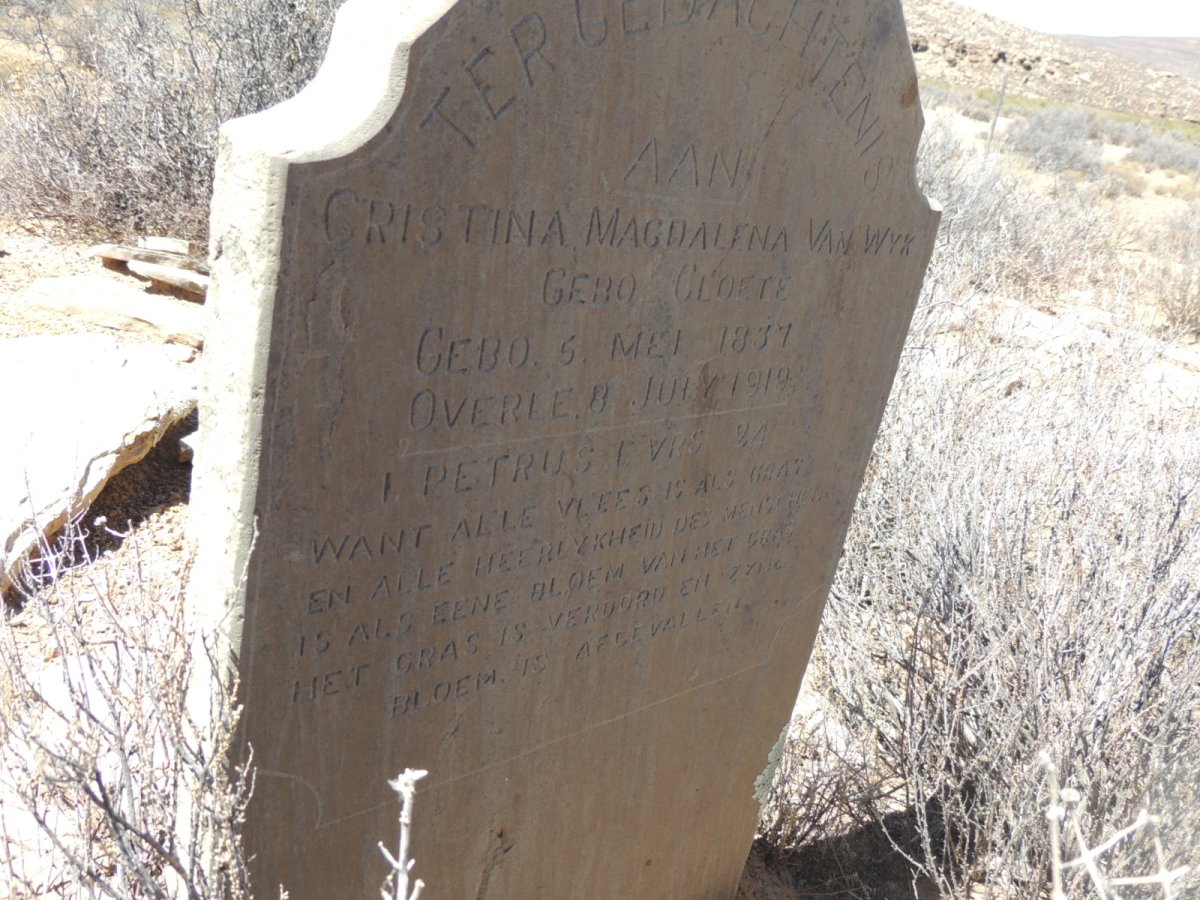 WYK Cristina Magdalena, van nee CLOETE 1837-1919