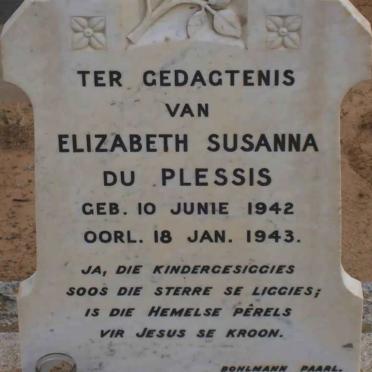 PLESSIS Elizabeth Susanna, du 1942-1943