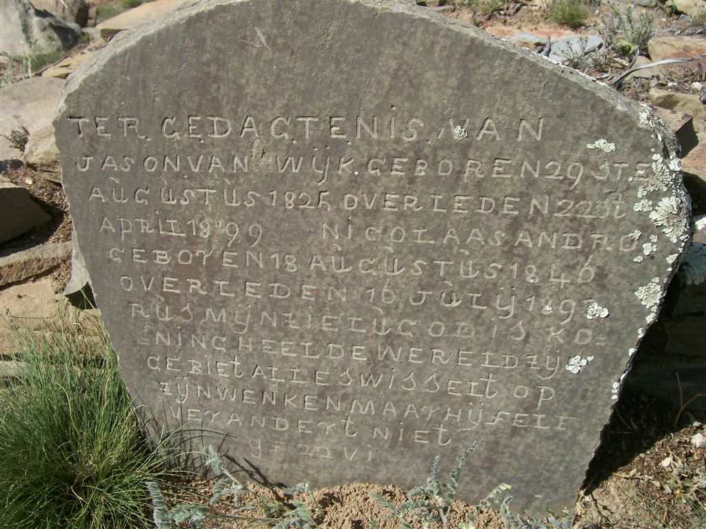 WYK Jason, van 1825-1899  :: VAN WYK Nicolaas Andro 1846-189?