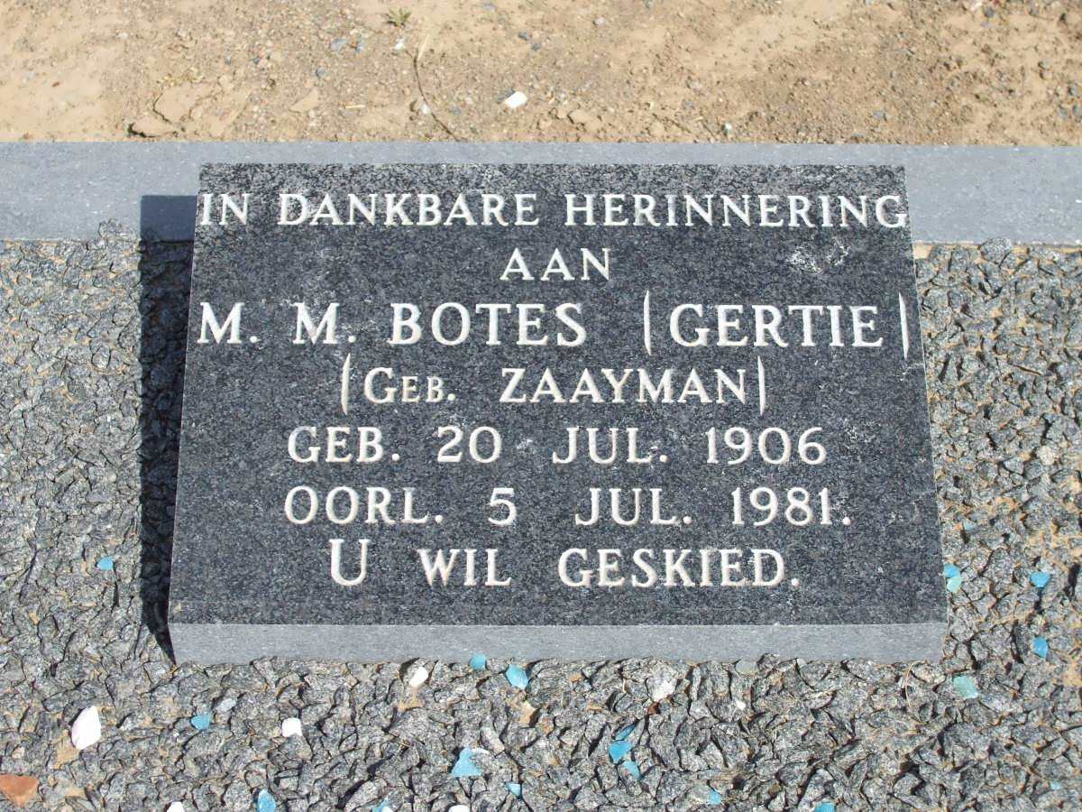 BOTES M.M. nee ZAAYMAN 1906-1981