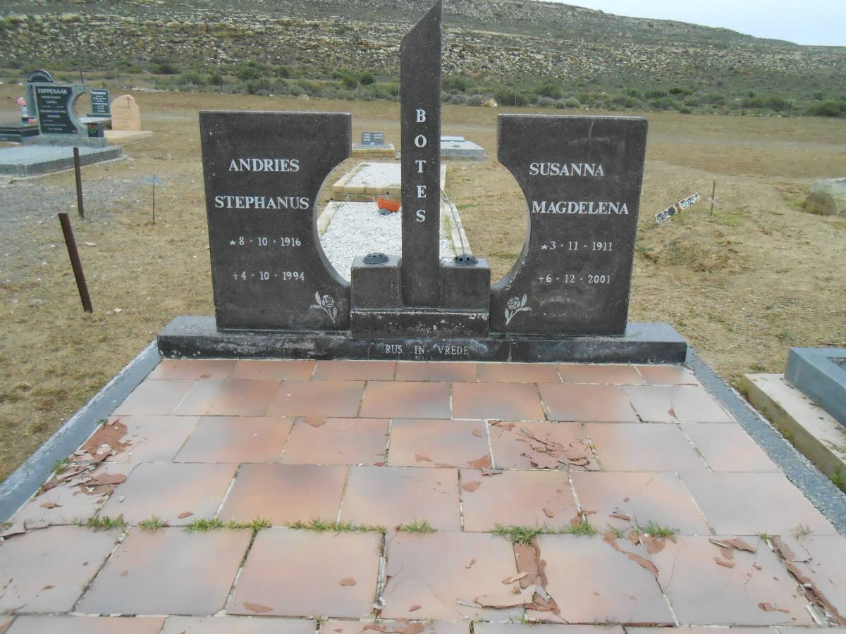 BOTES Andries Stephanus 1916-1994 &amp; Susanna Magdelena 1911-2001
