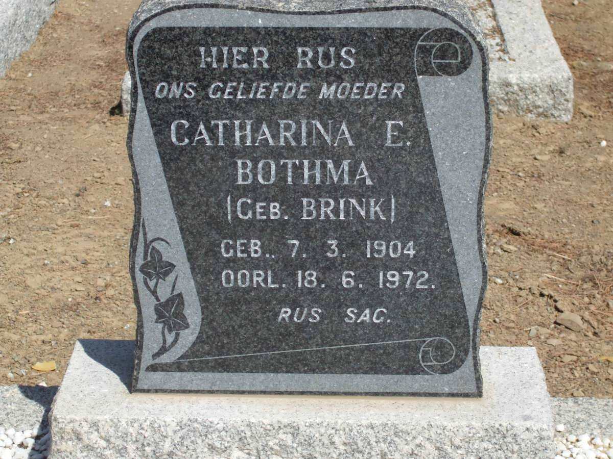 BOTHMA Catharina E. nee BRINK 1904-1972