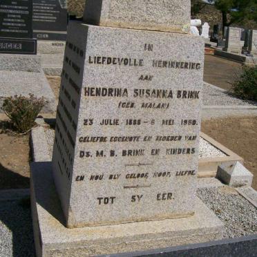 BRINK Hendrina Susanna nee MALAN 1888-1950