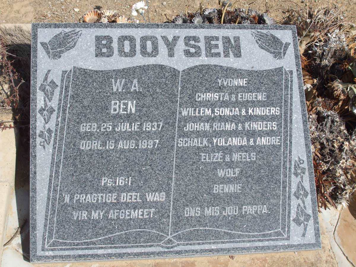 BOOYSEN W.A. 1937-1997