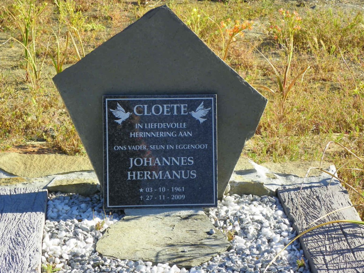 CLOETE Johannes Hermanus 1961-2009