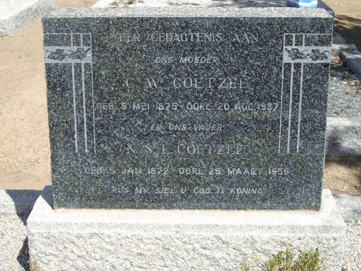 COETZEE N.S.L. 1872-1955 &amp; C.W. 1875-1937