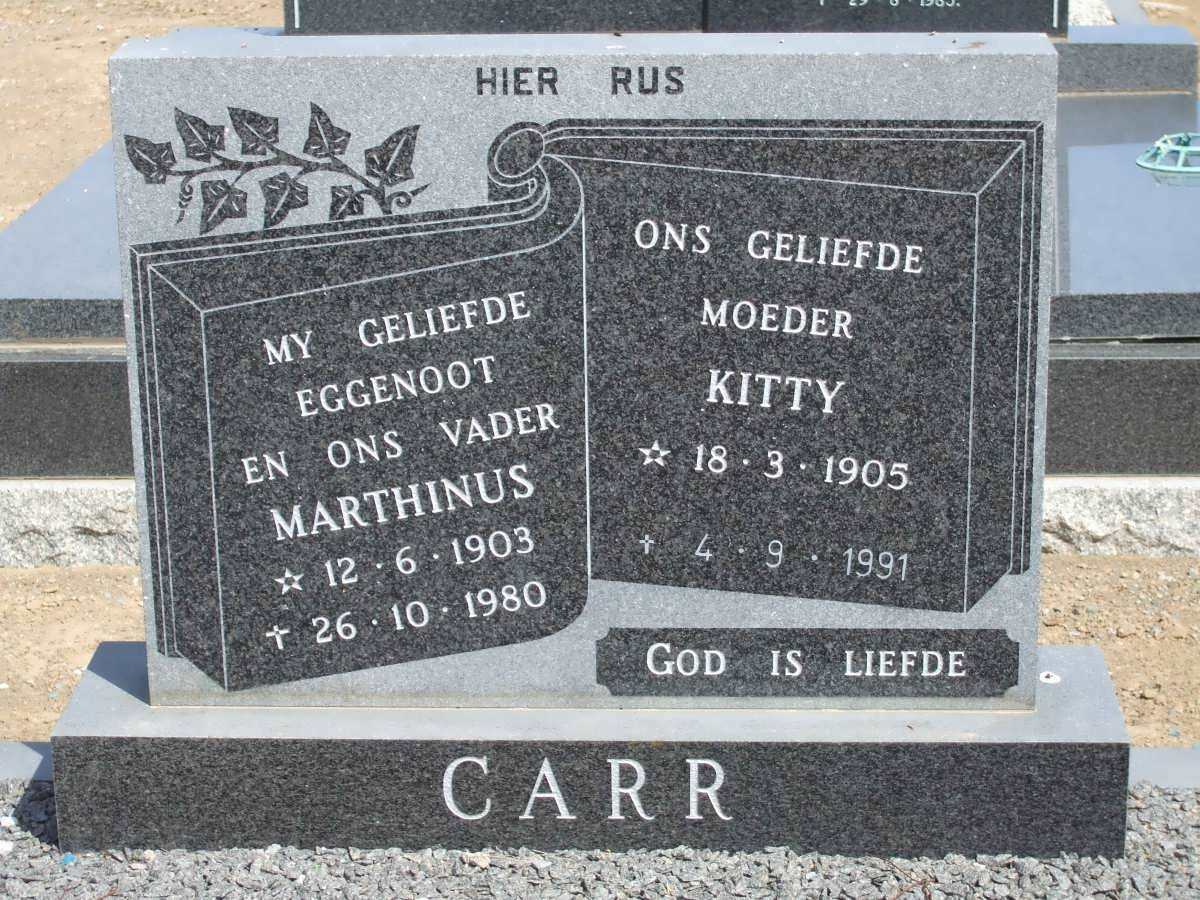 CARR Marthinus 1903-1980 &amp; Kitty 1905-1991