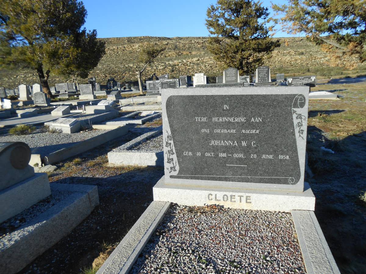 CLOETE Johanna W.C. 1881-1958