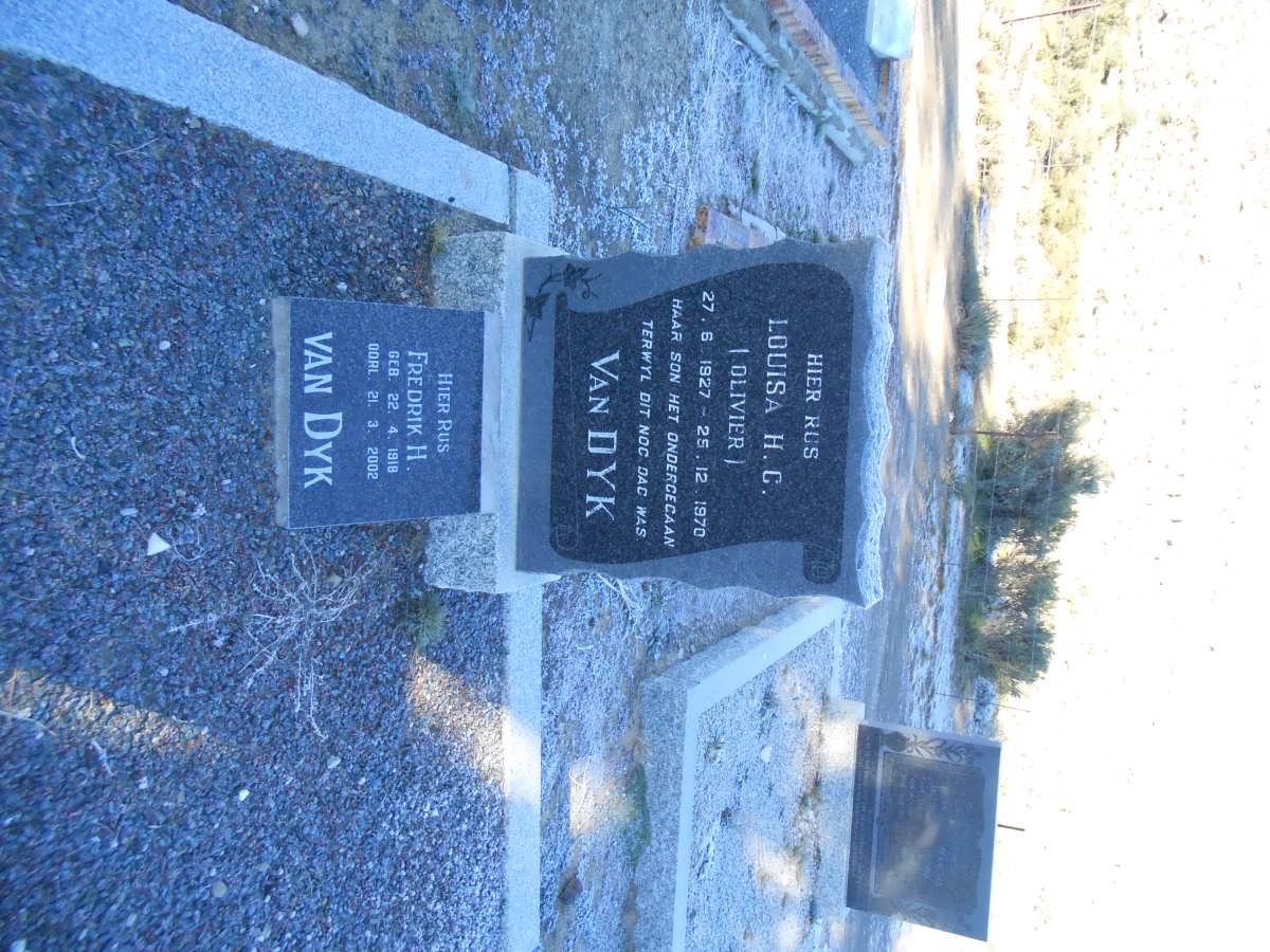 DYK Fredrik H., van 1918-2002 &amp; Louisa H. C. OLIVIER 1927-1970