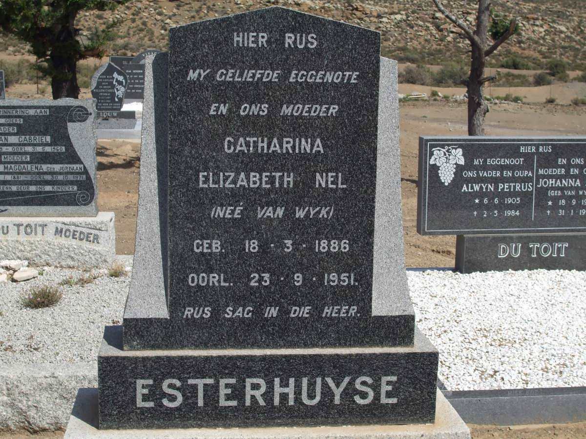 ESTERHUYSE Catharina Elizabeth NEL nee VAN WYK 1886-1951