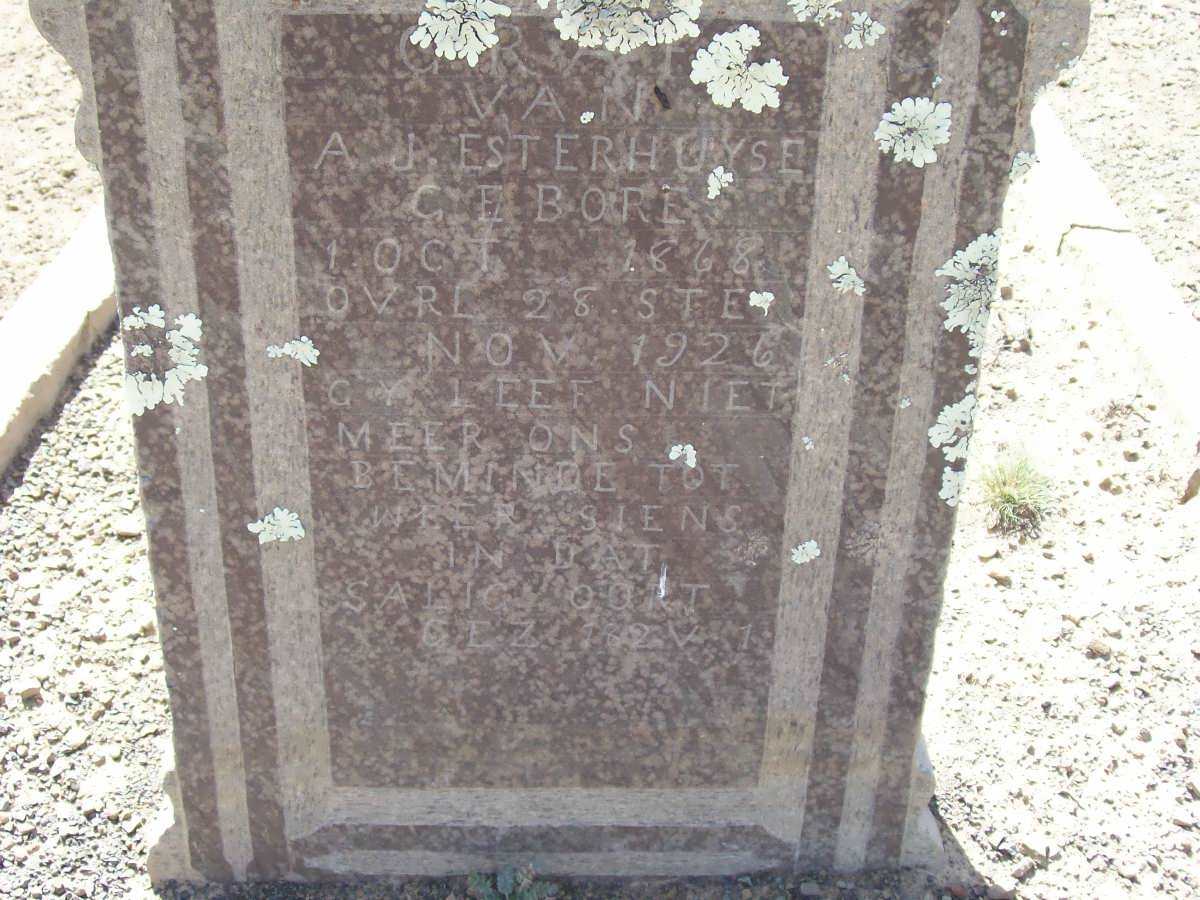 ESTERHUYSE A.J. 1868-1926