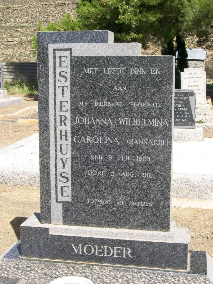 ESTERHUYSE Johanna Wilhelmina Carolina 1923-1961