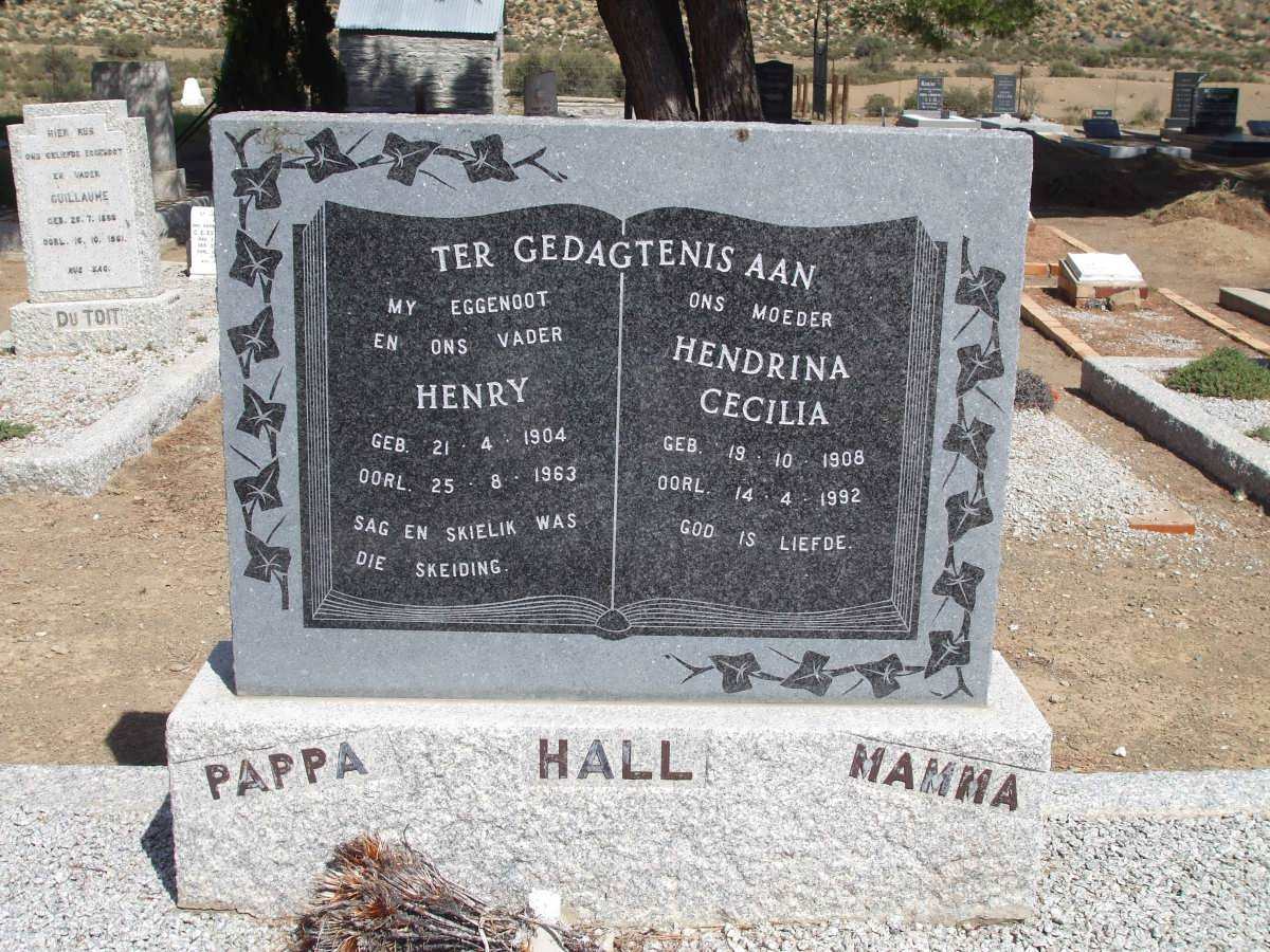 HALL Henry 1904-1963 &amp; Hendrina Cecilia 1908-1992 :: HALL Alwyn J. 1952-2003
