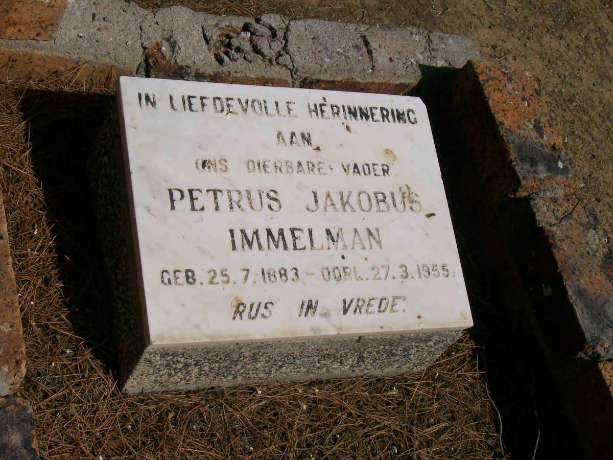 IMMELMAN Petrus Jakobus 1883-1955