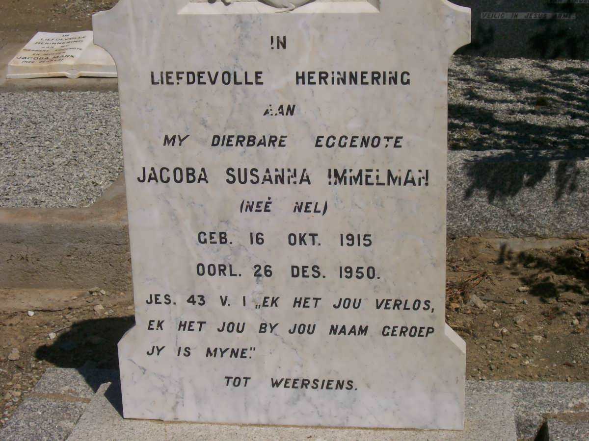 IMMELMAN Jacoba Susanna nee NEL 1915-1950