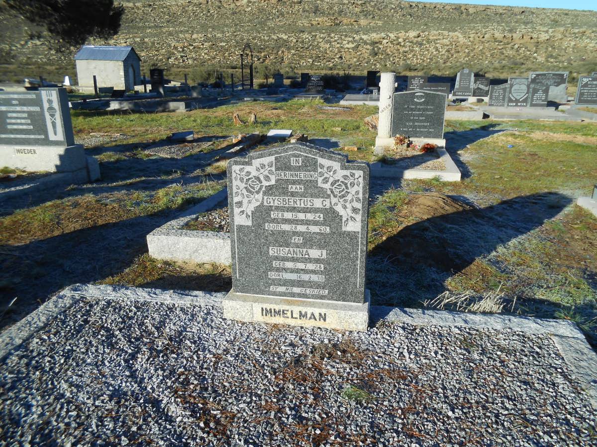 IMMELMAN Gysbertus C. 1924-1960 &amp; Susanna J 1928-2010