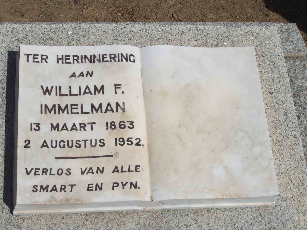 IMMELMAN William F. 1863-1952