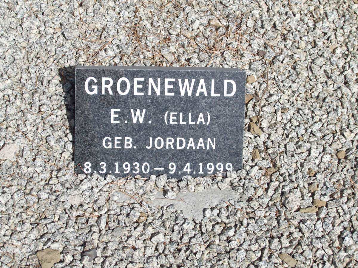GROENEWALD E.W. nee JORDAAN 1930-1999