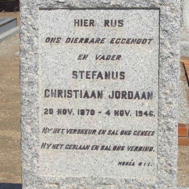 JORDAAN Stefanus Christiaan 1870-1946