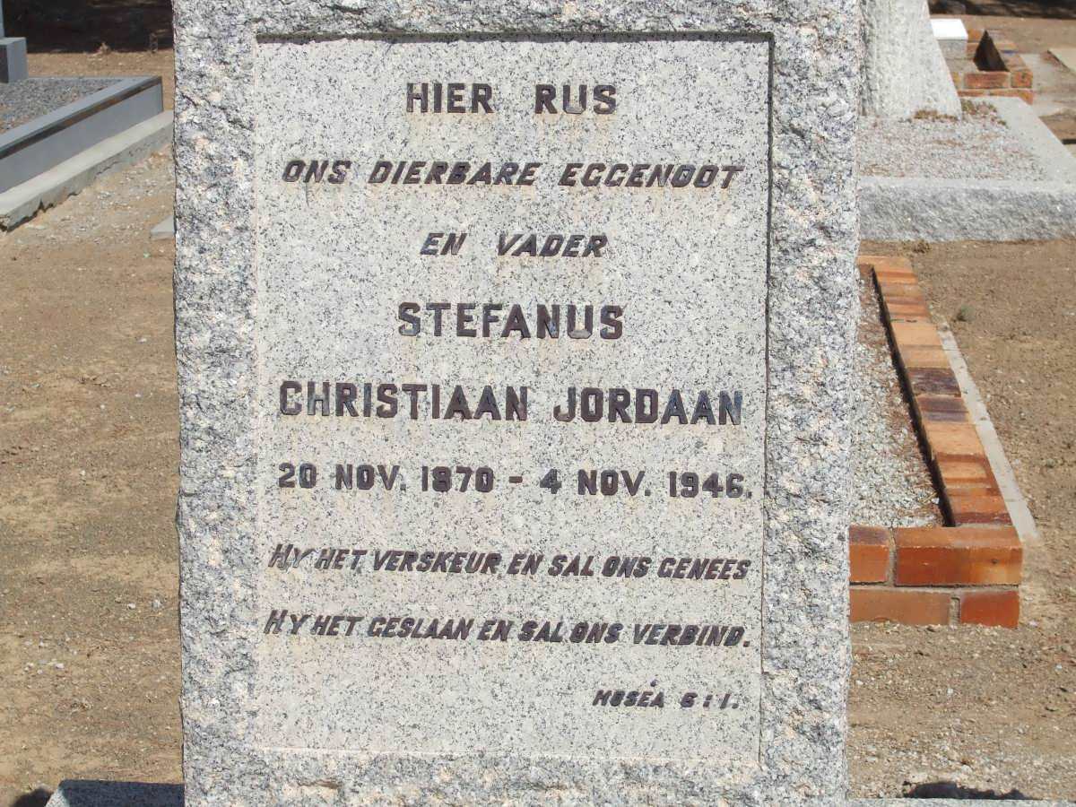 JORDAAN Stefanus Christiaan 1870-1946