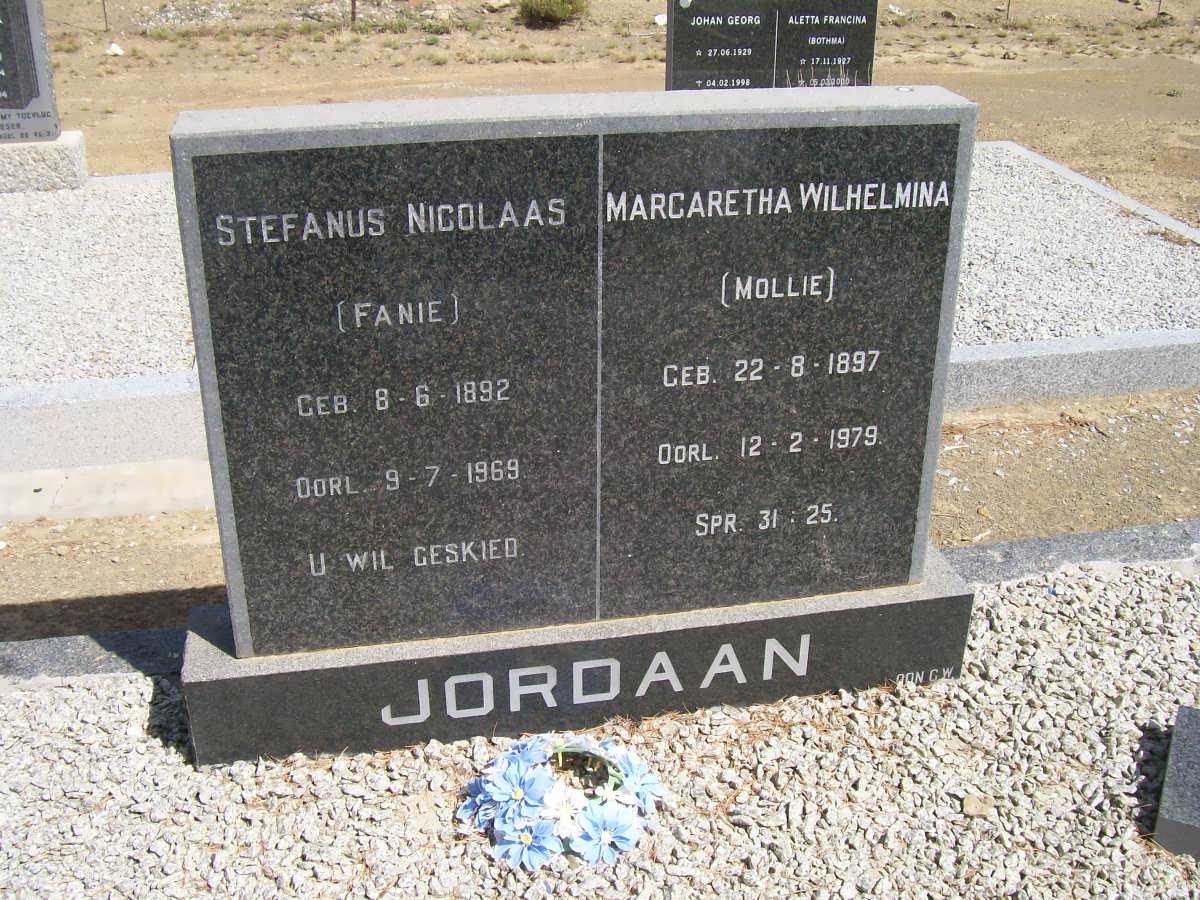 JORDAAN Stefanus Nicolaas 1892-1969 &amp; Margaretha Wilhelmina 1897-1979